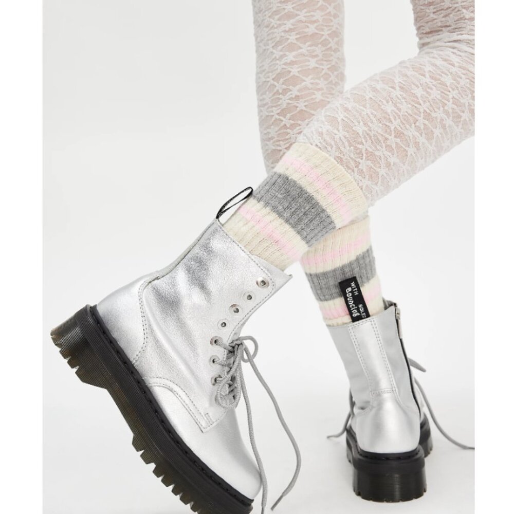 DR. MARTENS JADON MAX PLATFORM METALLIC BOOTS MSRP $280 SOFT & RICH Leather - Picture 10 of 16